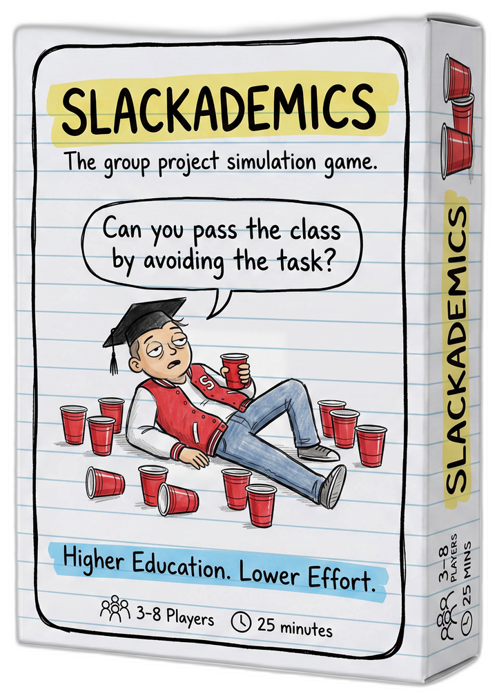 The Slackademics game box